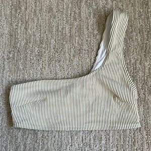 NWOT Zulu & Zephyr One Shoulder Pin Stripe Bikini Top